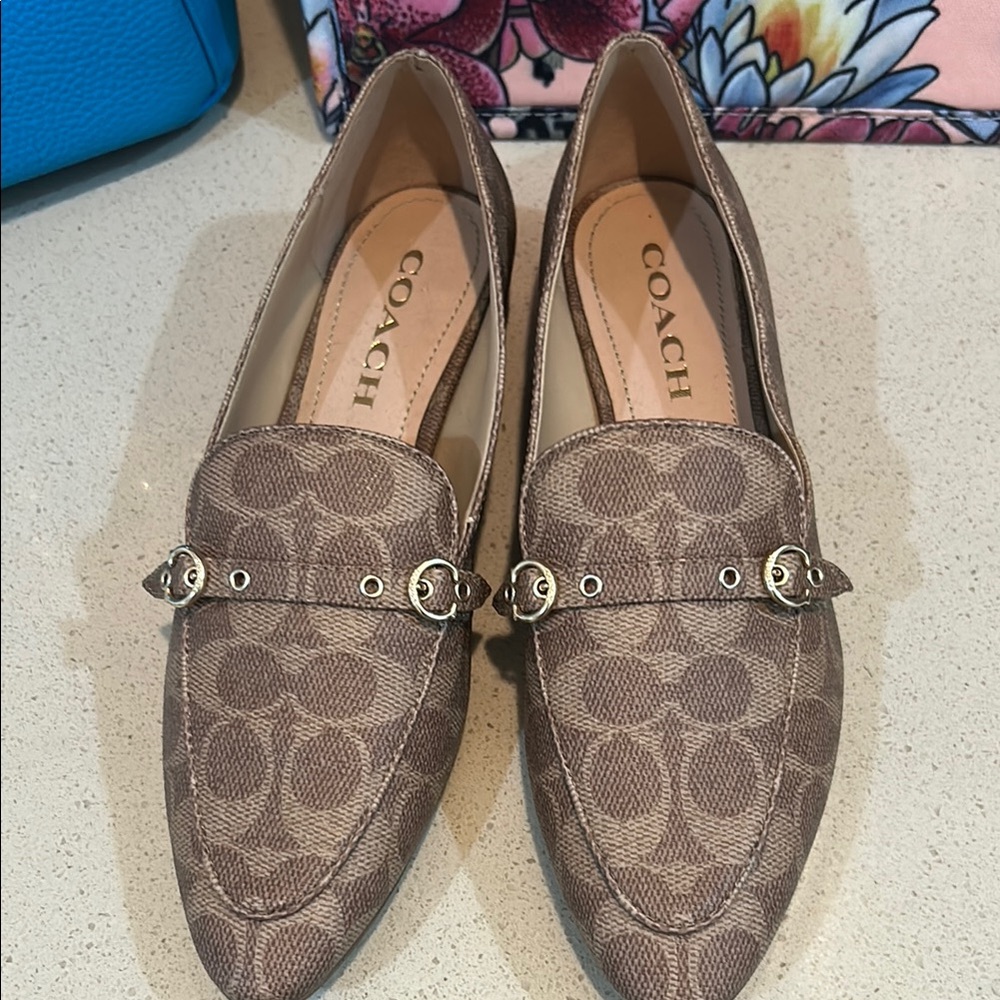 Coach Brown Flats Signature Loafers